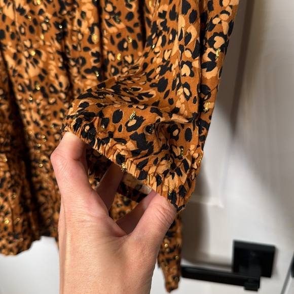 Sugarlips NWT Leopard Print Long Sleeve Ruffle Hem Mini Dress - M - Picture 5 of 12